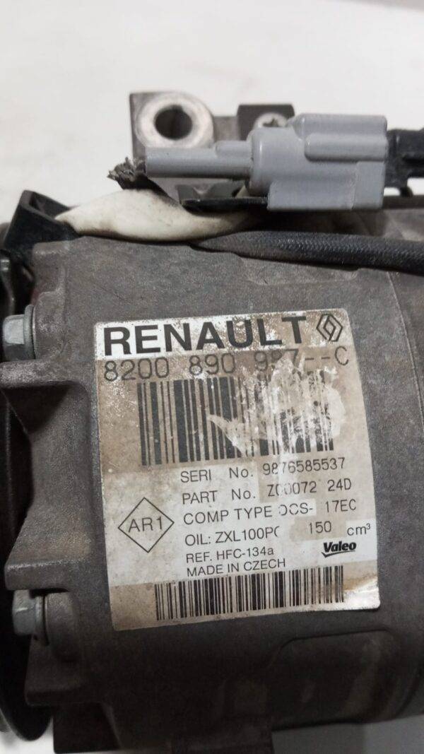 REF 8200890987C COMPRESOR DE AIRE ACONDICIONADO RENAULT LAGUNA III 2.0 07712184509 - Imagen 3