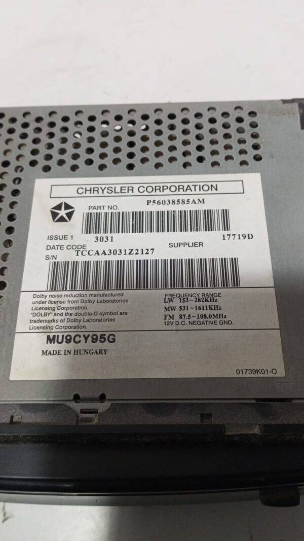 REF P56038555AM RADIO CD JEEP GRAND CHEROKEE II CHRYSLER SEBRING CHRYSLER VOYAGER - Imagen 3